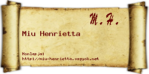 Miu Henrietta névjegykártya